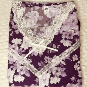V-Neck Lace Royal Lavender Floral Dubai Maxi