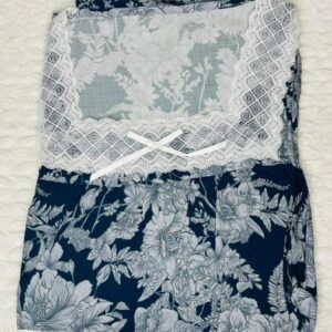 Square Lace Indigo Elegance Floral Dubai Maxi | IL1011