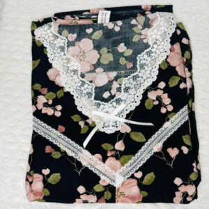 V-Neck Lace Dream Black Floral Dubai Maxi