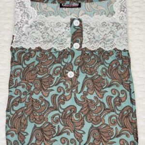 Square Lace Vintage Teal Royal Dubai Maxi