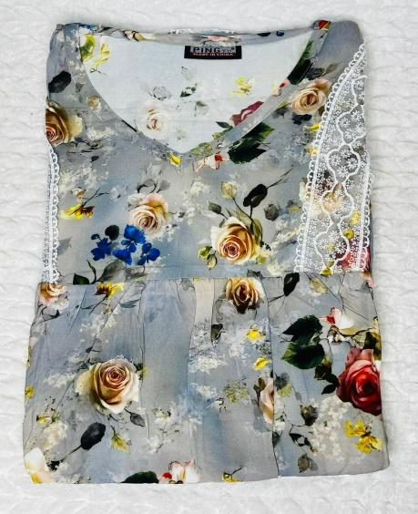 Balloon Sleeve Misty Garden Floral Dubai Maxi | IL1007